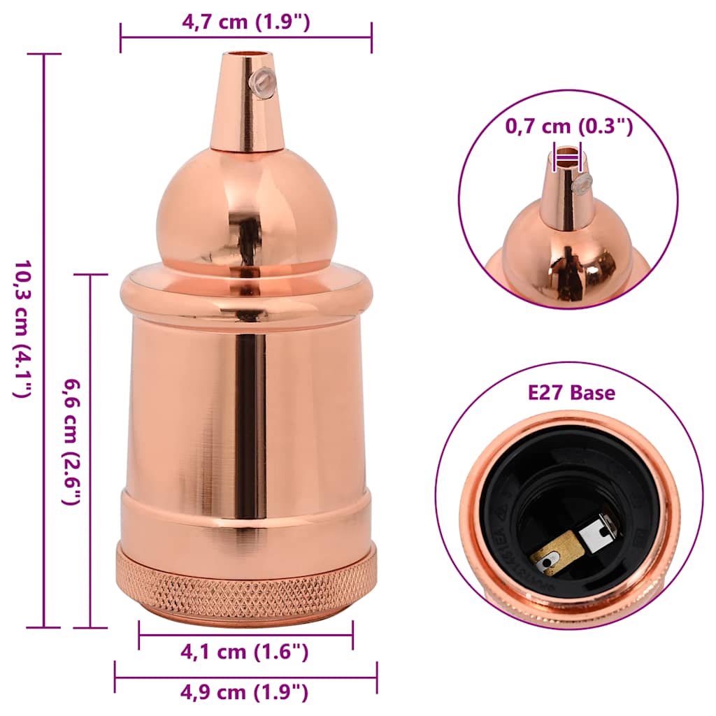 Lamp Holders 2 pcs Rose Gold E27