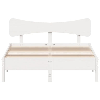 Bed Frame without Mattress White 150x200 cm King Size Solid Wood Pine