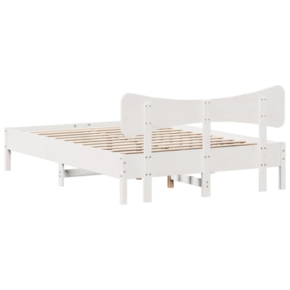 Bed Frame without Mattress White 120x190 cm Small Double Solid Wood Pine