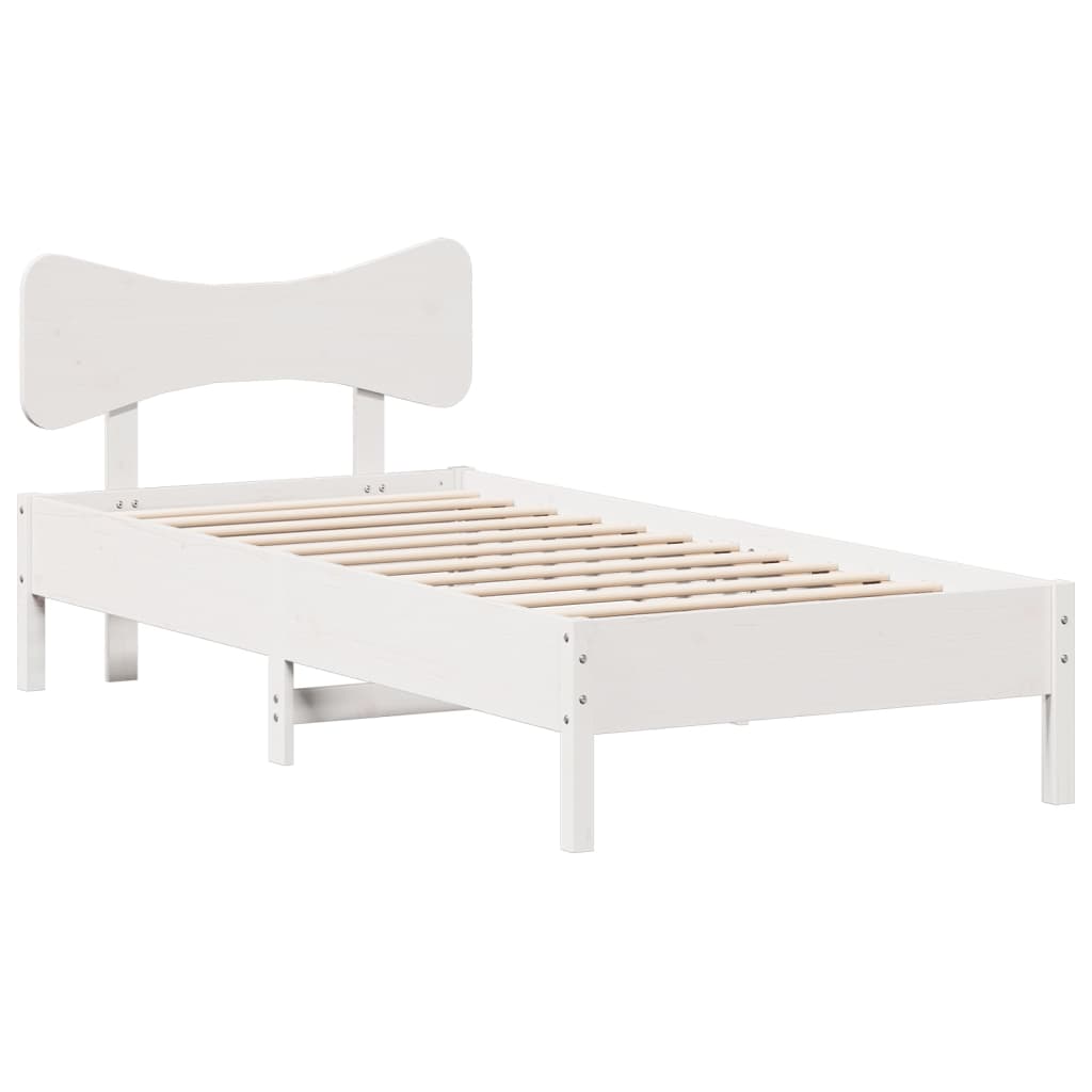 Bed Frame without Mattress White 90x190 cm Single Solid Wood Pine