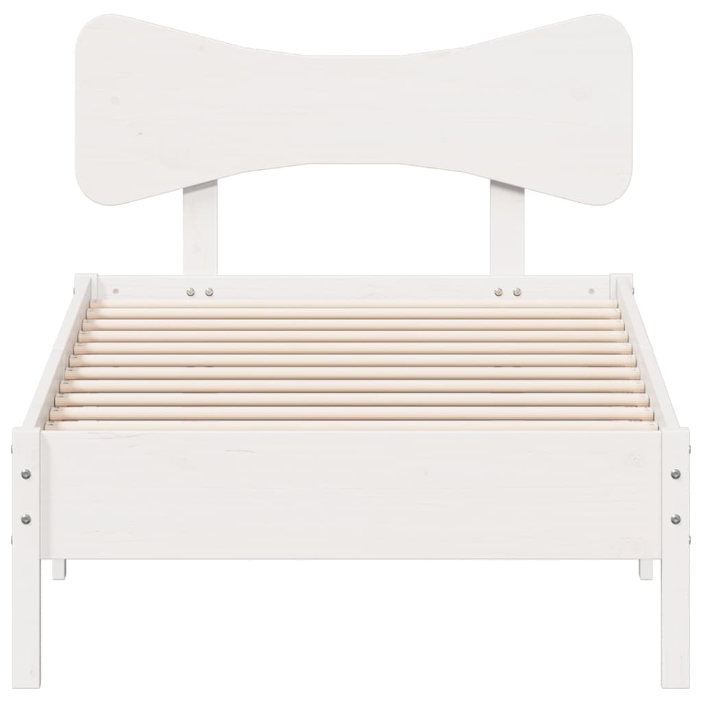 Bed Frame without Mattress White 90x190 cm Single Solid Wood Pine