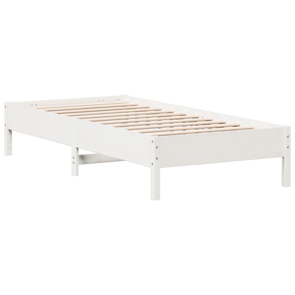 Bed Frame without Mattress White 90x190 cm Single Solid Wood Pine