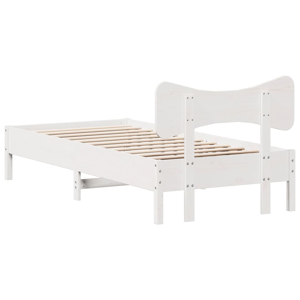 Bed Frame without Mattress White 90x190 cm Single Solid Wood Pine