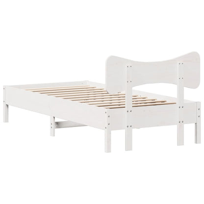 Bed Frame without Mattress White 90x190 cm Single Solid Wood Pine