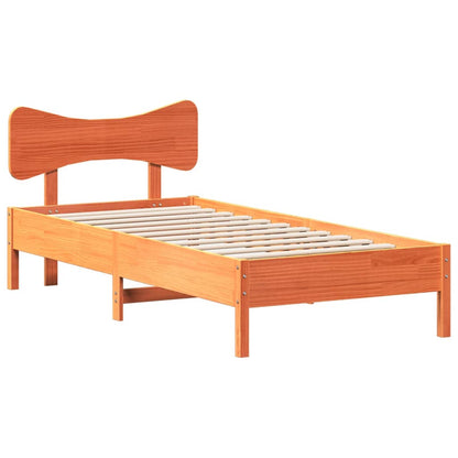 Bed Frame without Mattress Wax Brown 90x190 cm Single Solid Wood Pine