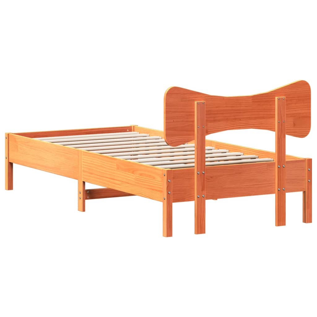 Bed Frame without Mattress Wax Brown 90x190 cm Single Solid Wood Pine