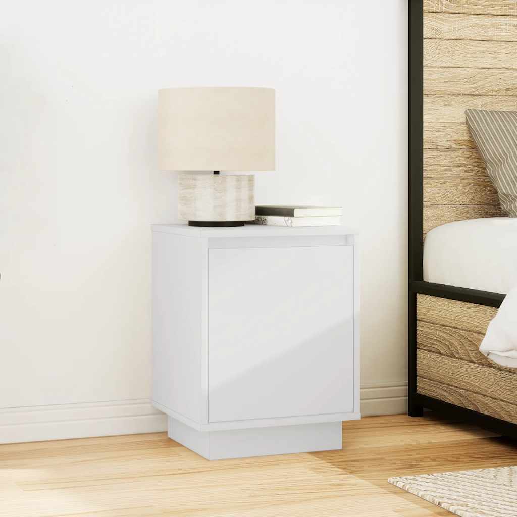 Bedside Cabinets with LED Lights 2 pcs White 38x34x50 cm