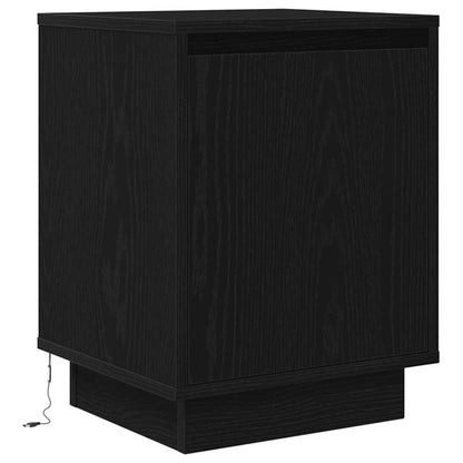 Bedside Cabinets with LED Lights 2 pcs Black 38x34x50 cm