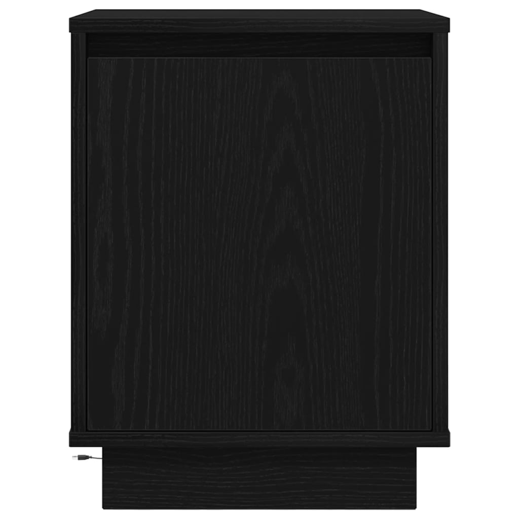 Bedside Cabinets with LED Lights 2 pcs Black 38x34x50 cm