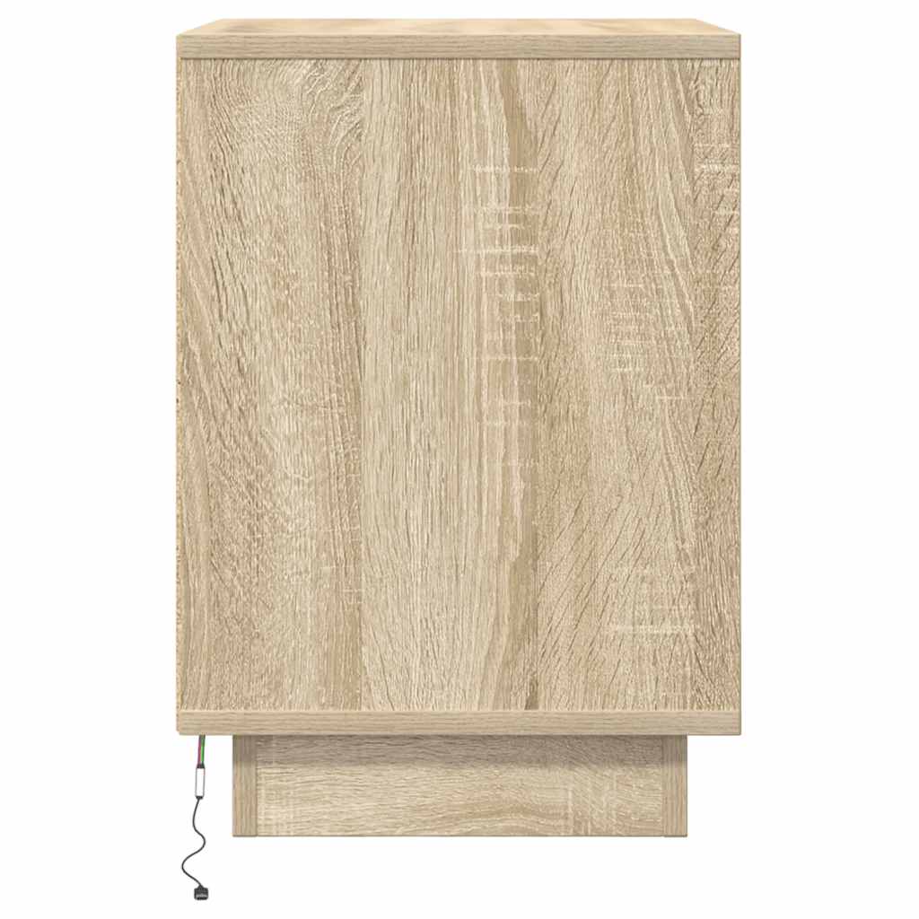 Bedside Cabinets with LED Lights 2 pcs Sonoma Oak 38x34x50 cm