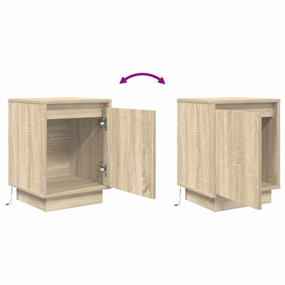 Bedside Cabinets with LED Lights 2 pcs Sonoma Oak 38x34x50 cm