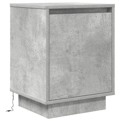 Bedside Cabinets with LED Lights 2 pcs Concrete Grey 38x34x50 cm