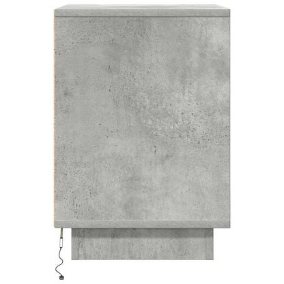 Bedside Cabinets with LED Lights 2 pcs Concrete Grey 38x34x50 cm