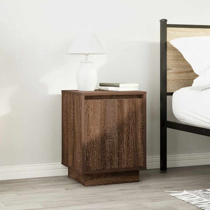 Bedside Cabinets with LED Lights 2 pcs Brown Oak 38x34x50 cm