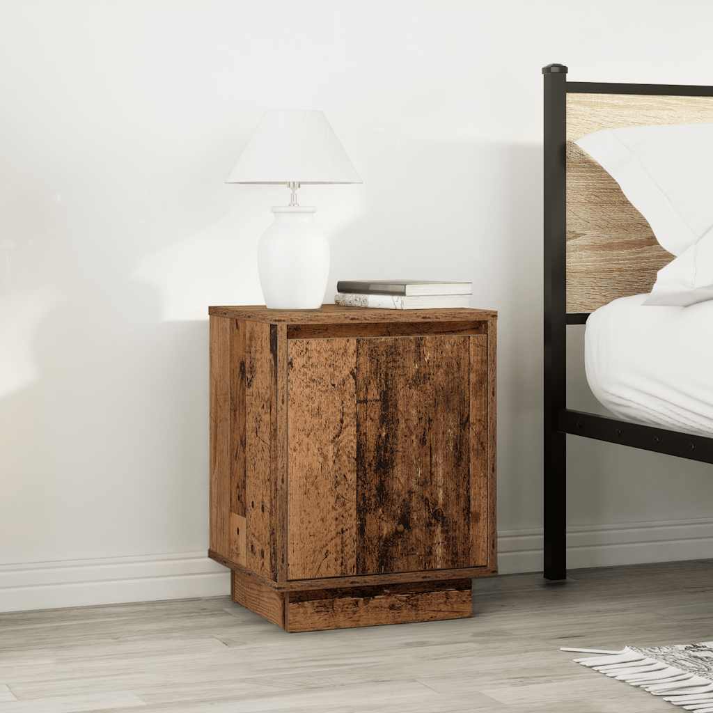 Bedside Cabinets with LED Lights 2 pcs Old Wood 38x34x50 cm