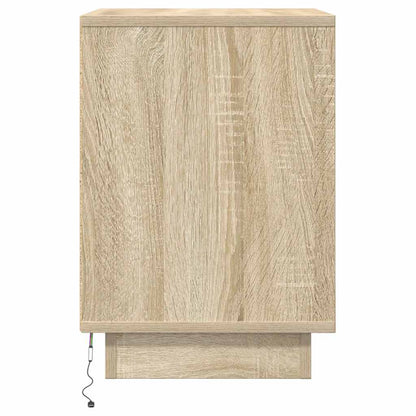 Bedside Cabinets with LED Lights 2 pcs Sonoma Oak 38x34x50 cm