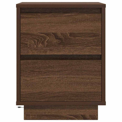 Bedside Cabinets with LED Lights 2 pcs Brown Oak 38x34x50 cm