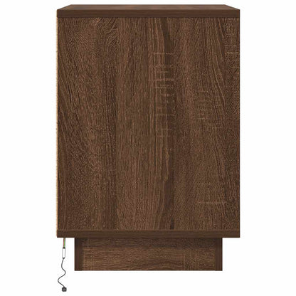 Bedside Cabinets with LED Lights 2 pcs Brown Oak 38x34x50 cm