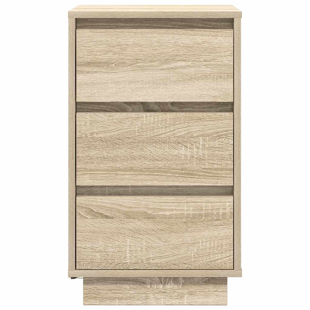 Bedside Cabinet with LED Lights Sonoma Oak 38x34x65 cm