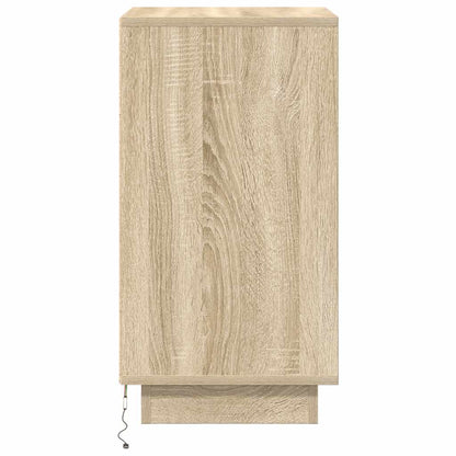 Bedside Cabinet with LED Lights Sonoma Oak 38x34x65 cm