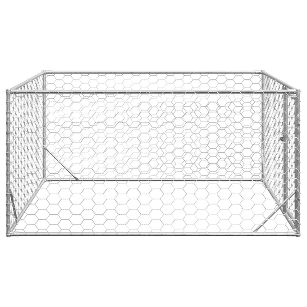 Outdoor Dog Kennel with Door 2x2x1 m Galvanised Steel