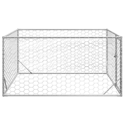 Outdoor Dog Kennel with Door 2x2x1 m Galvanised Steel