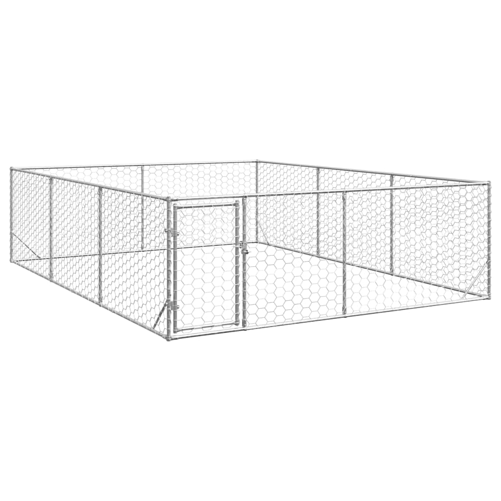 Outdoor Dog Kennel with Door 3x4x1 m Galvanised Steel