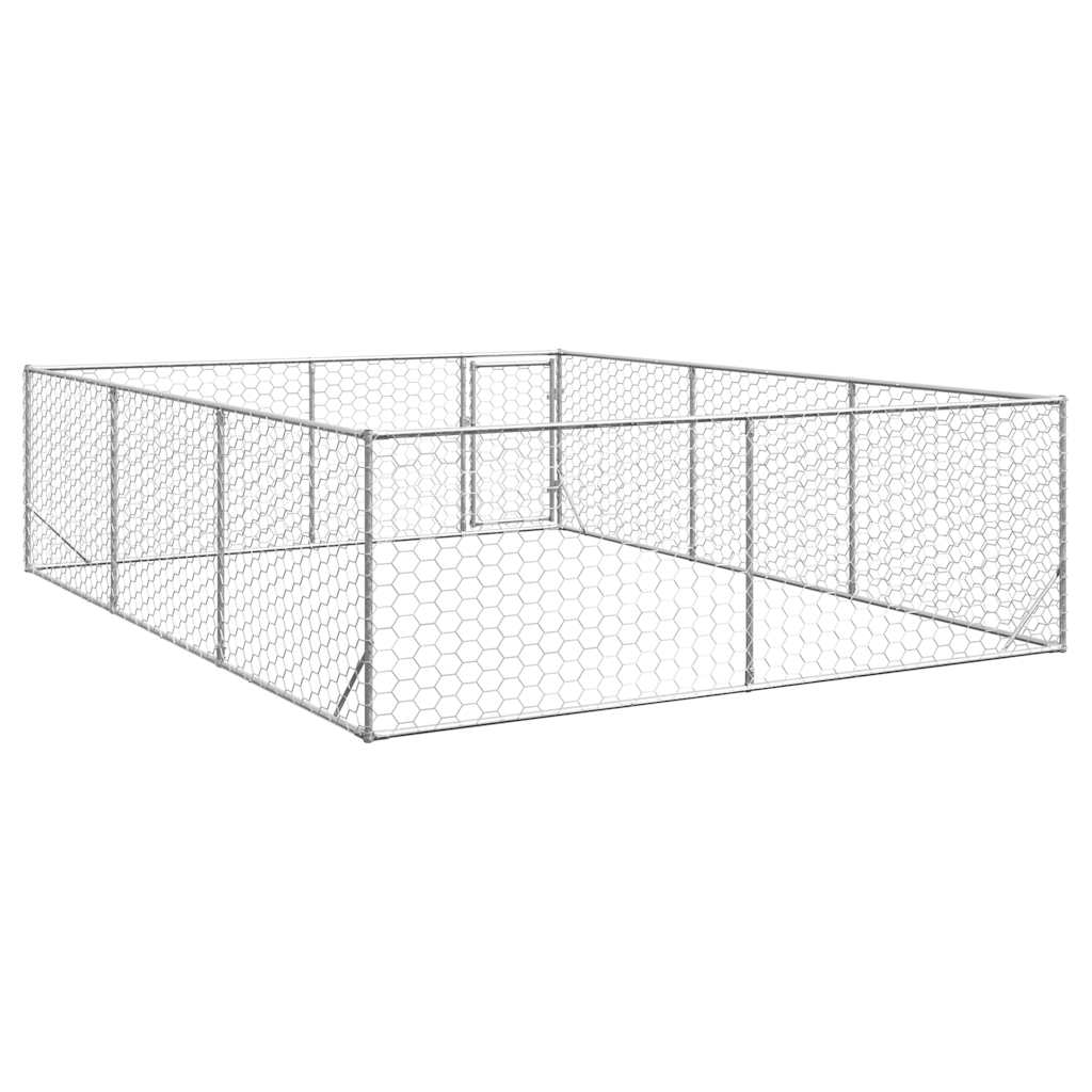 Outdoor Dog Kennel with Door 3x4x1 m Galvanised Steel