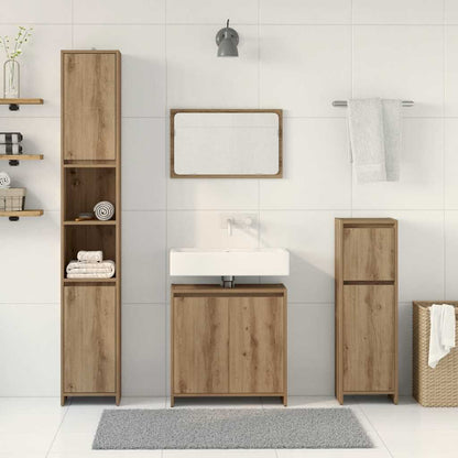 4 Piece Bathroom Furniture Set Artisan Oak Engineered Wood