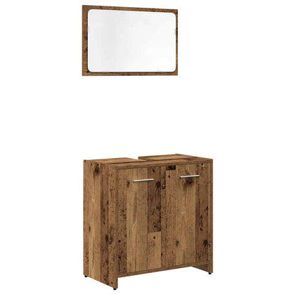 3 Piece Bathroom Furniture Set Old Wood Engineered Wood