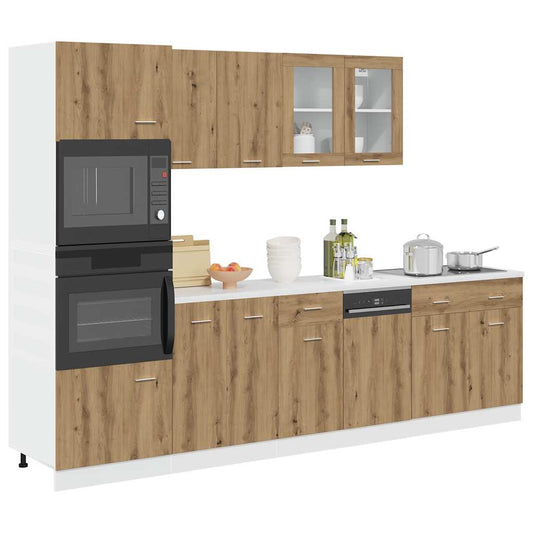 7 Piece Kitchen Cabinet Set Artisan Oak Engineered Wood