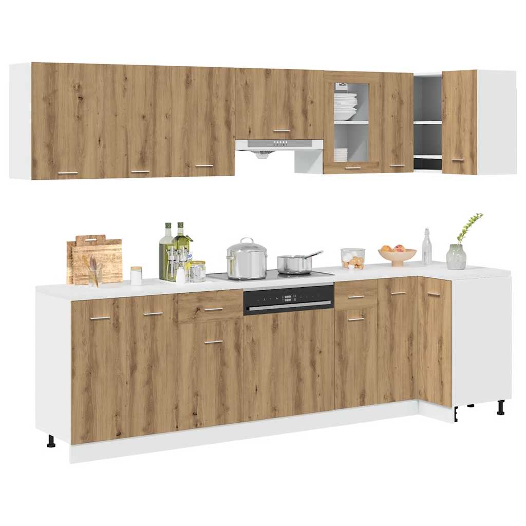 11 Piece Kitchen Cabinet Set Artisan Oak Engineered Wood