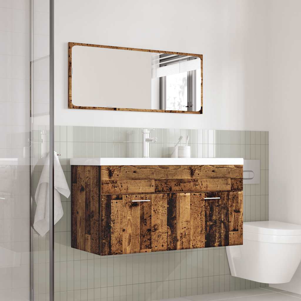 3 Piece Bathroom Furniture Set Old Wood Engineered Wood