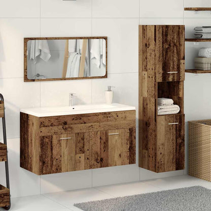 3 Piece Bathroom Furniture Set Old Wood Engineered Wood