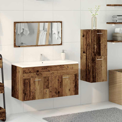 3 Piece Bathroom Furniture Set Old Wood Engineered Wood