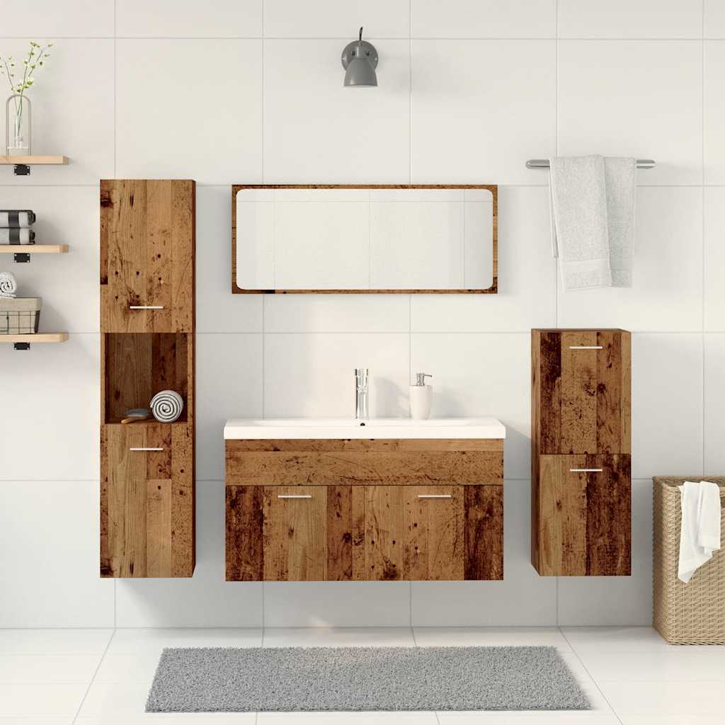 5 Piece Bathroom Furniture Set Old Wood Engineered Wood