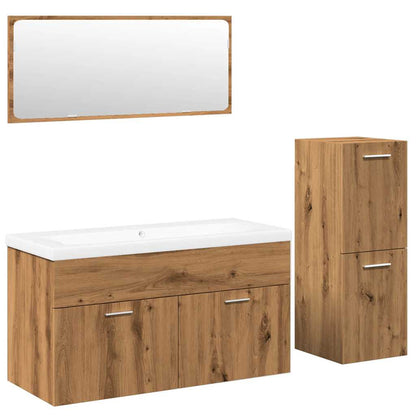 4 Piece Bathroom Furniture Set Artisan Oak Engineered Wood