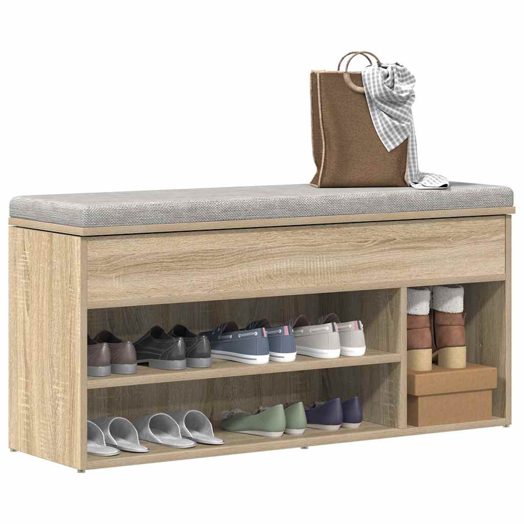 Shoe Bench Sonoma Oak 102x30.5x45 cm Engineered Wood