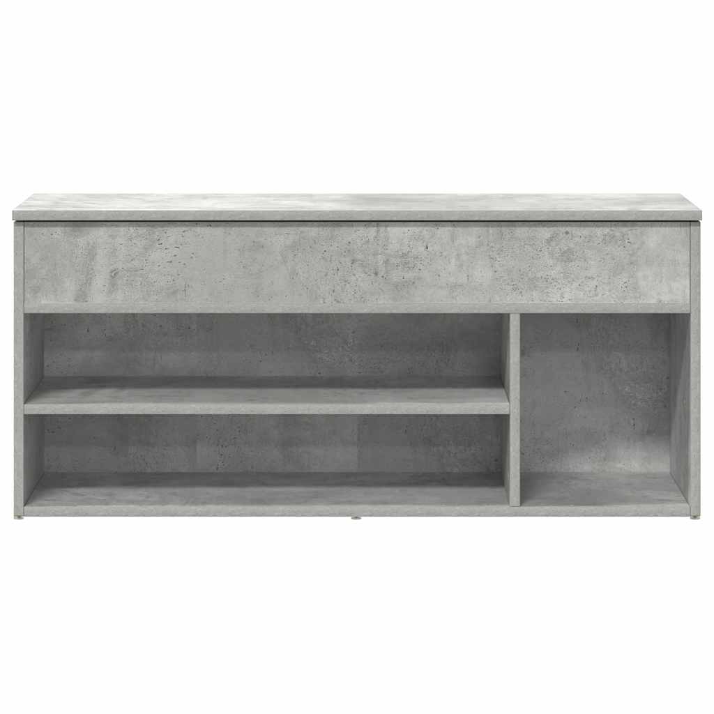 Shoe Bench Concrete Grey 102x30.5x45 cm Engineered Wood