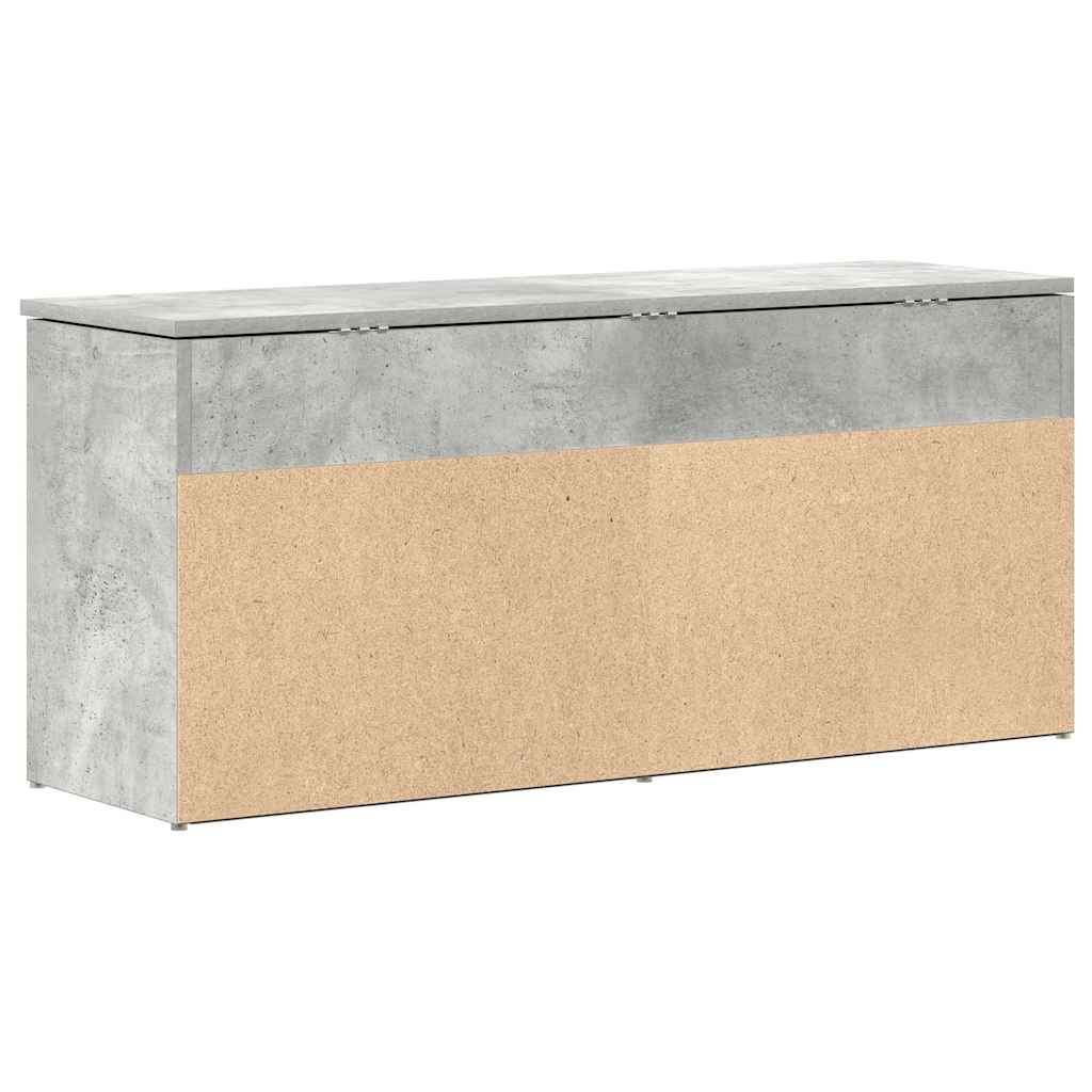 Shoe Bench Concrete Grey 102x30.5x45 cm Engineered Wood