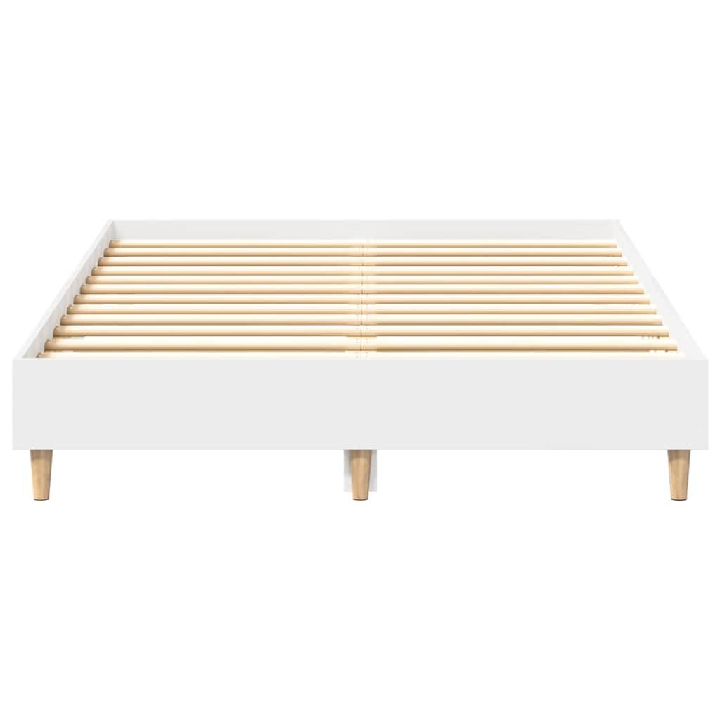 Bed Frame No Mattress White 140x190 cm Engineered Wood