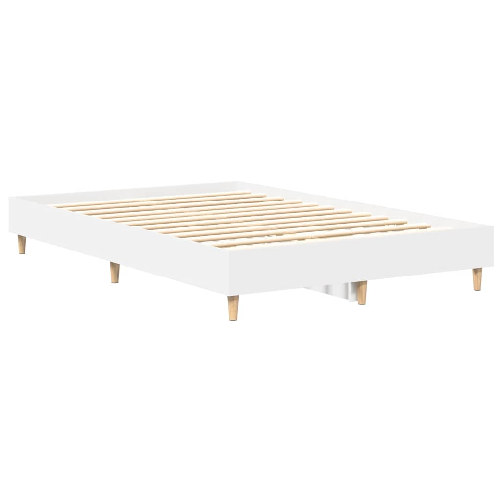 Bed Frame No Mattress White 140x190 cm Engineered Wood