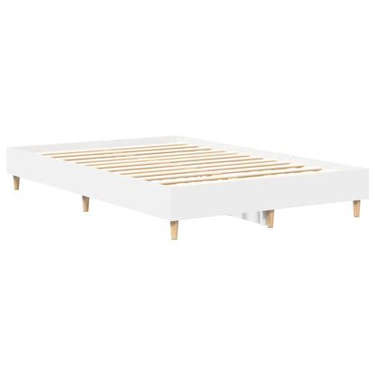 Bed Frame No Mattress White 140x190 cm Engineered Wood