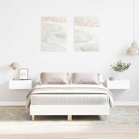 Bed Frame No Mattress White 140x190 cm Engineered Wood