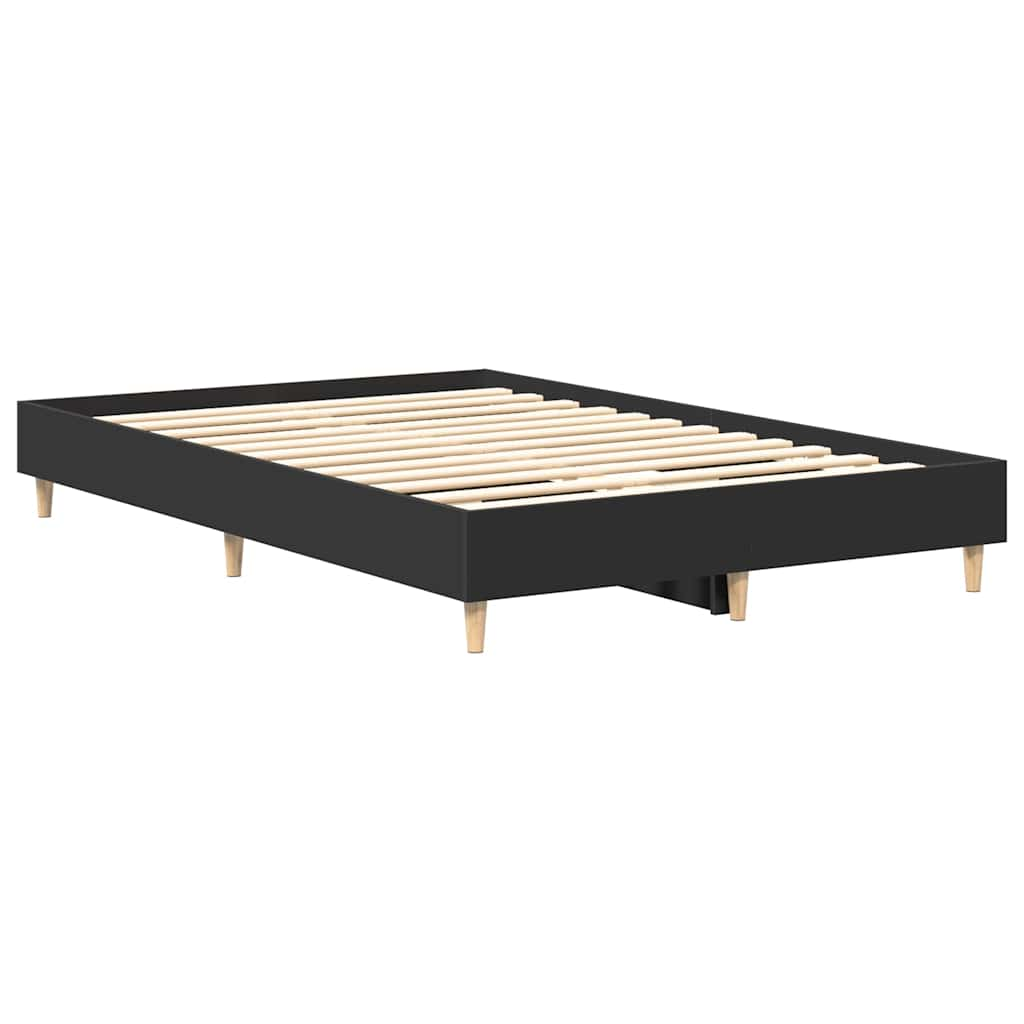 Bed Frame No Mattress Black 140x190 cm Engineered Wood