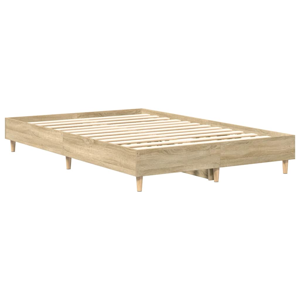 Bed Frame No Mattress Sonoma Oak 140x190 cm Engineered Wood