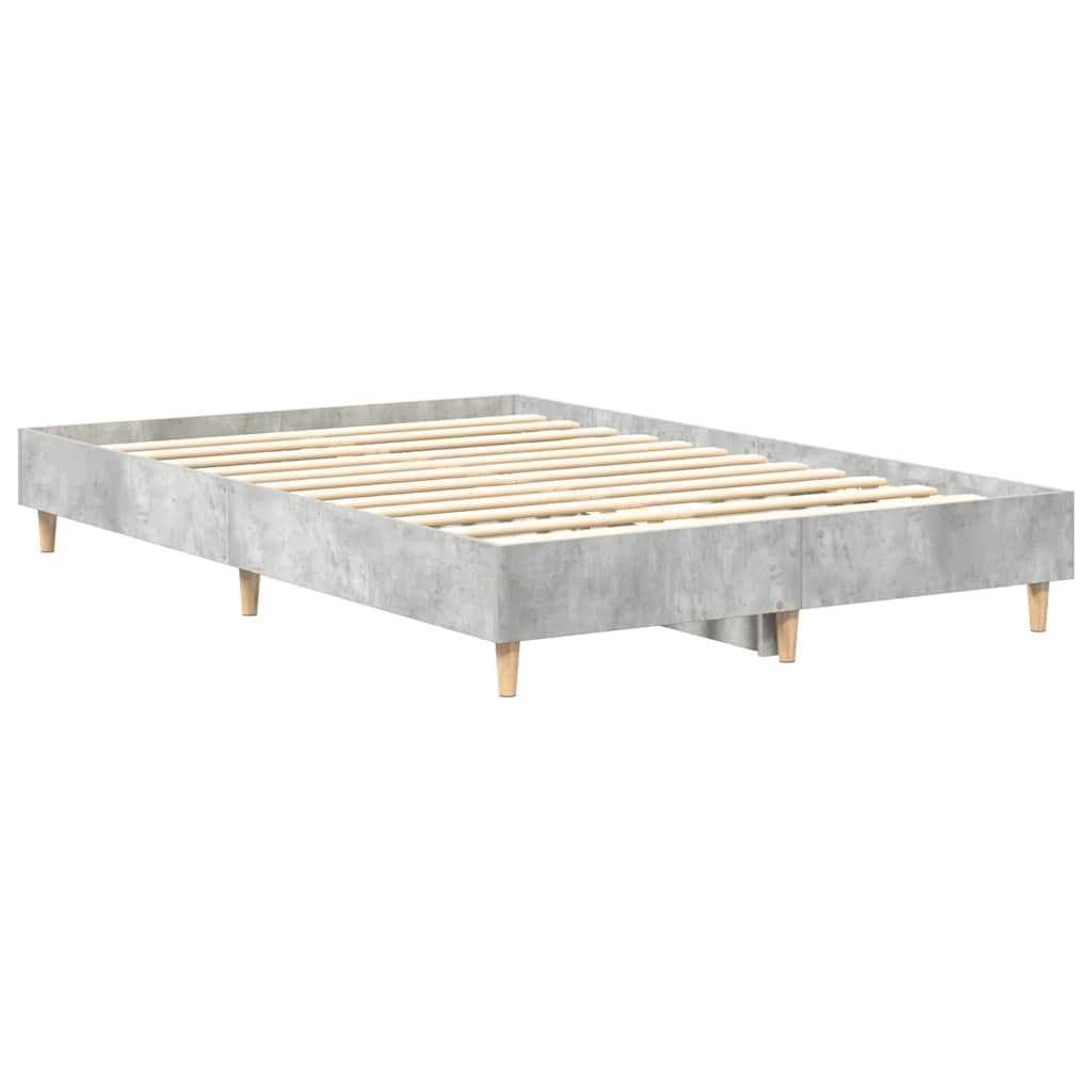 Bed Frame No Mattress Concrete Grey 140x190 cm Engineered Wood