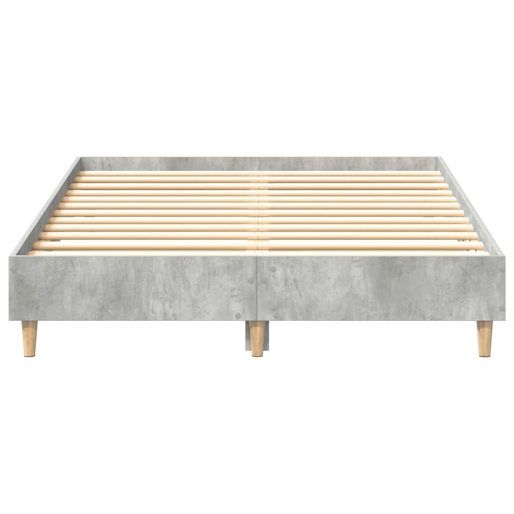 Bed Frame No Mattress Concrete Grey 140x190 cm Engineered Wood