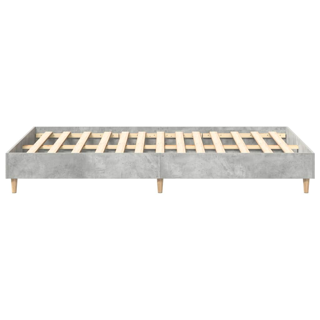 Bed Frame No Mattress Concrete Grey 140x190 cm Engineered Wood