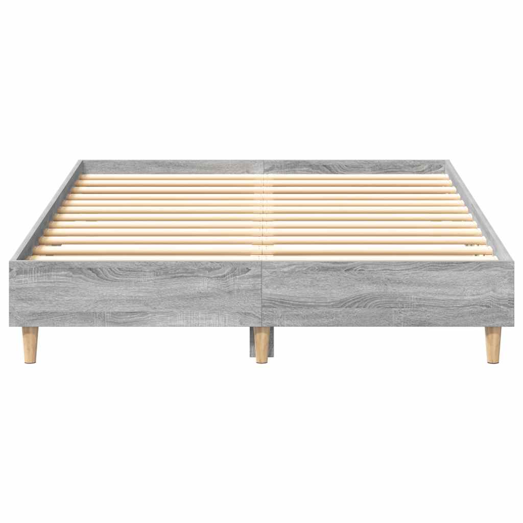 Bed Frame No Mattress Grey Sonoma 140x190 cm Engineered Wood